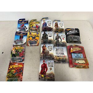 Lot of 15 Captain America + Justice League Hot Wheels Complete Set 15 Cars